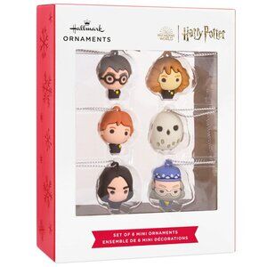 New! Harry Potter Hallmark Christmas Ornament Set Mini Dumbledore Snape Hedwig